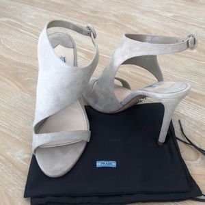 Prada suede heel sandals